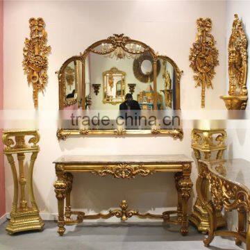 French Antique Wall Mirror and Console Table photo-6