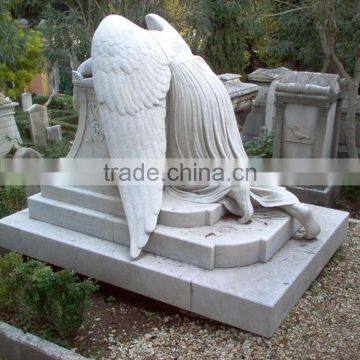 Hand-carved Reproduction White Marble Angels Statue for Grief Statue photo-3