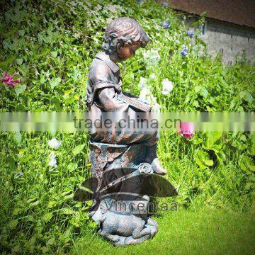 High Quality Bronze Girl Reading Statue With Customized Service VSG-028 photo-2
