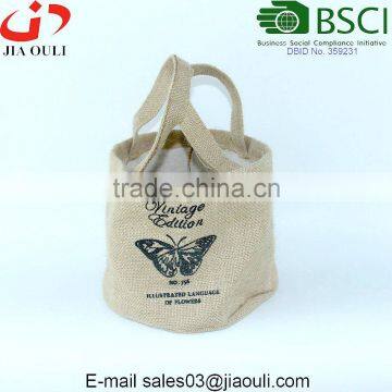 BSCI Audit Factory Very popular jute flower pot, Jute Bag Garden Flower Pot Planter