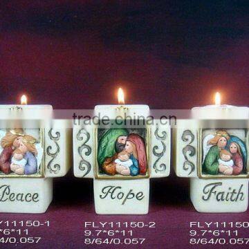 ceramic nativity candle holder 11150