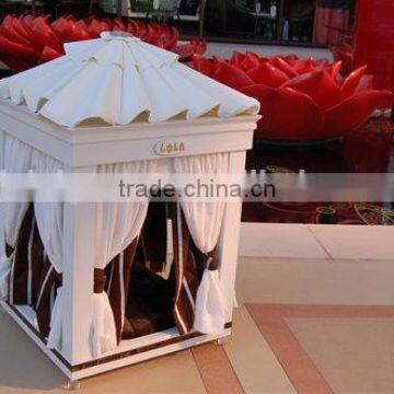 Luxury & High Quality Wooden Pet Dog Bed House, Noble White Cozy Craft Pet Bed - BF07-80073