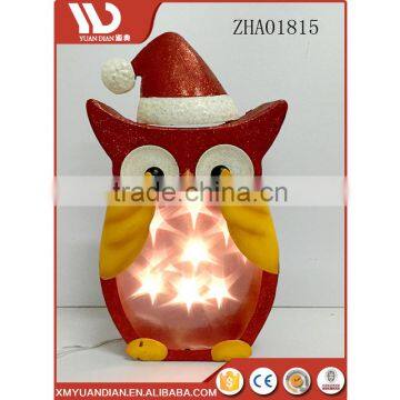 Wholesale Owl Polyresin Craft Present Hanging Names Resin Christmas Ornaments Wholesale