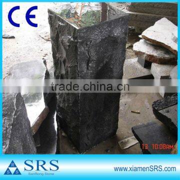 G654 Natural Split black granite outdoor stone pillar