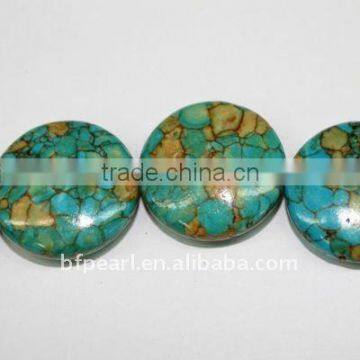 wholesale fashion bluish green round loose turquoise strand