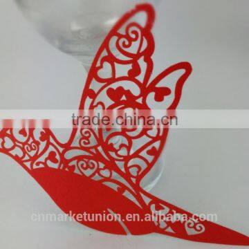 Paper Wine Glass Card Laser Cut Wedding Invitation Card