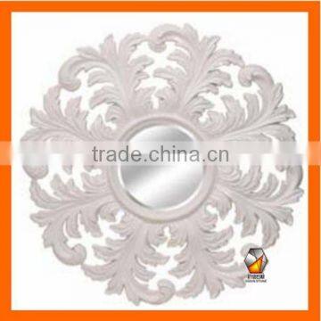 Snow Style Round PU Art Deco Wall Mirror Frame