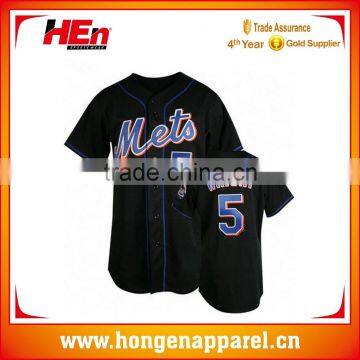 Hongen apparel 2017 full sublimation button down pinstripe baseball jersey wholesale