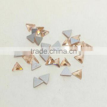 Glass Triangle Shape Flat Back Stone Glass Pendant for Jewelry Making;