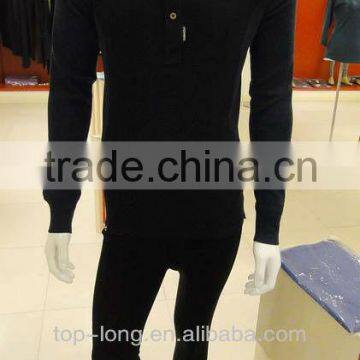 100% merino wool thermal underwear of man body sculpting set