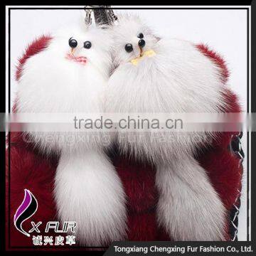 CX-R-11C New Design Cute Small Fox Fur Keychain Keyring photo-3
