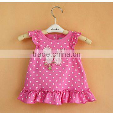 2017 Newborn Butterfly Polk Dot Print Baby Clothing Suit Wholesale Hemp Manufacturer Baby Clothing photo-3
