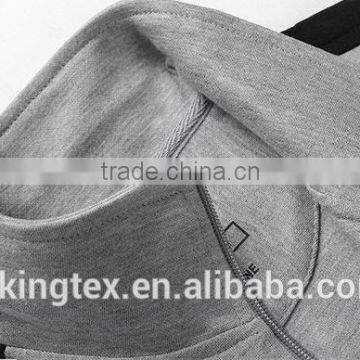 2018 Spring/Autumn Mens Fashion Hoodie Sleeve Contrast Two Pocket Cotton Gym Plain Long Sleeve Full Face Zip Hoodie Set photo-3