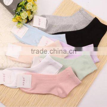 zm40574b women mid-calf length pure color sock ladies fancy cotton socks