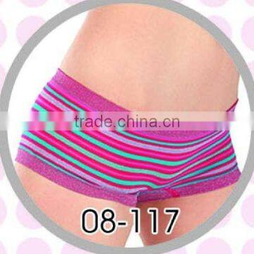 Yarn Dyed stripes seamless boyshort underwear hipster