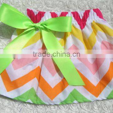 New Arrive Hot sale adorable chevron over hip girls skirt,Mini zig zag iridescence chevron skirt for girls