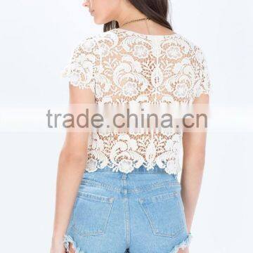 Adorable Round Neck Crochet Knitting Tops for Woman photo-4