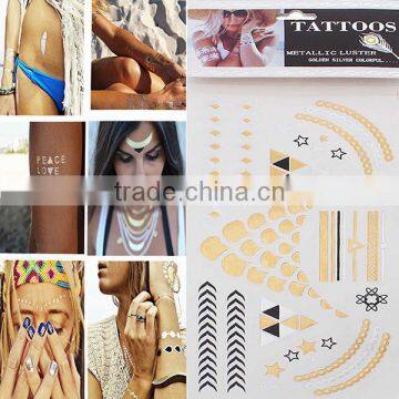 OEM Body Art Multicolor Mixed Pattern Removable Waterproof Metallic Buy Temporary Tattoo Sticker Online