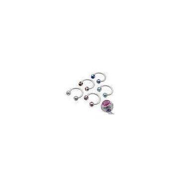 Multi Gem Surgical Steel Swarovski Stone CBR Ball Circular Barbell Jewelry For Men, Guys