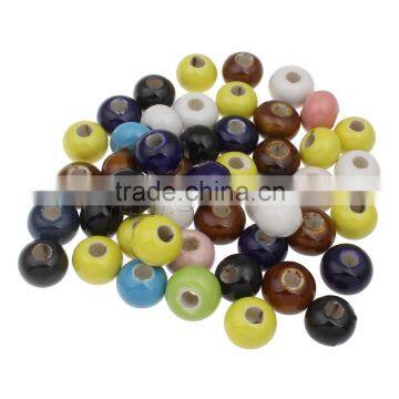 Fashion jewelry european porcelain glazed drum big hole beads