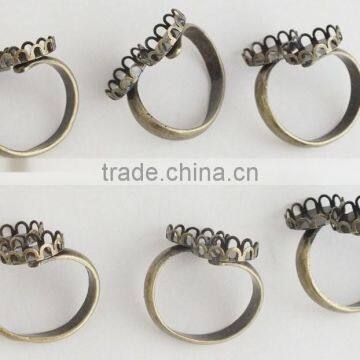 2015 MG#4650 New design ring settings!!! 12mm Bronze with 2 blanks jewelry rings