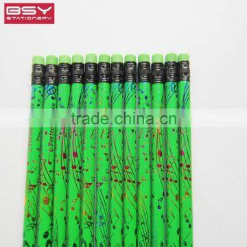 High Quality Standard HB Foil Fluorescence black wooden pencil with PVC box