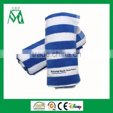 Customized super absorbant gym blue stripe pool towel