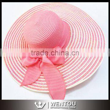 Women Floppy Large Brim Stripe Sun Hat photo-6