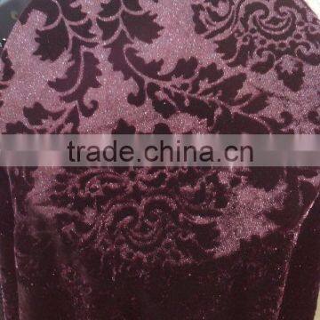 100%polyester silver yarn brushed weft velvet fabric