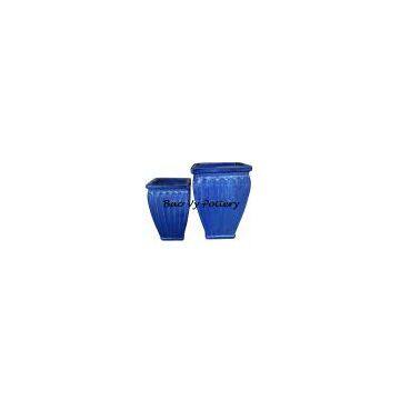 Blue Outdoor Ceramic Planter
