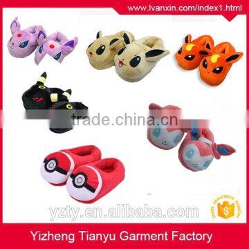 custom antiskid durable soft plush pokemon slippers