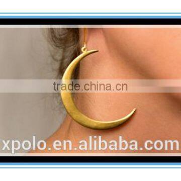 2016 New Design Gold Crescent Moon Earrings Gold Plated Sterling Silver Statement Earrings Fall Moon Jewelry photo-2