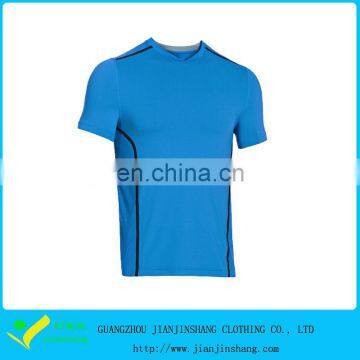 2015 OEM Designed Pipied Polyester Dri Fit Spandex Sports T Shirts