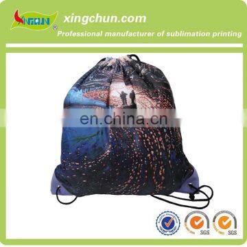 Cute sackpack polyester drawstring bag/drawstring backpack/foldable polyester bag