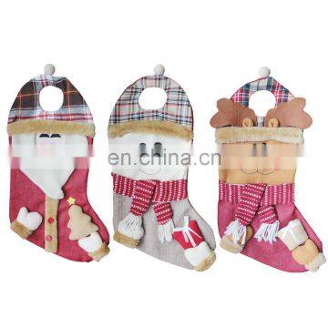 Party Christmas Decoration Smile Santa Claus Snowman Elk Stocking