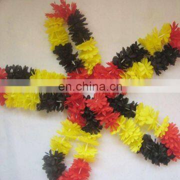 Hawaiian Flower Lei, Fancy Dress yellow Red & black Germany Flag Colour