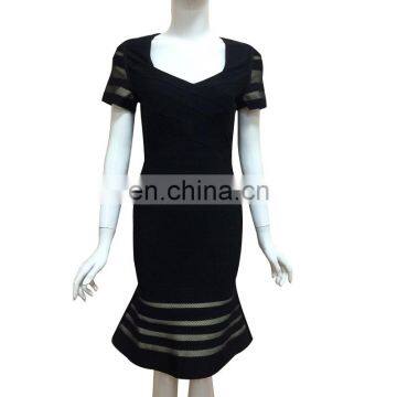 Irisfox L1345 high quality autumn office lady 90% rayon bandage dress