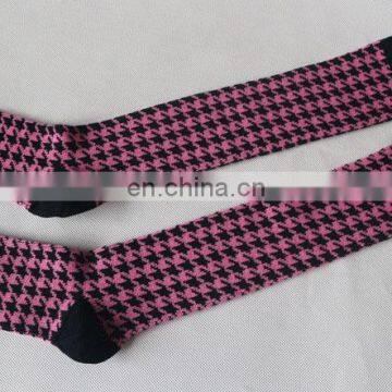 2016 Popular Houndstooth Slim Fit Boot Socks Custom Ladies Long Socks photo-5