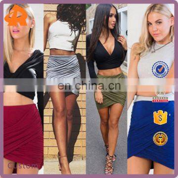 2017 Latest Europe Fashion Sexy Girl Slim Mini Wrap Skirt for Evening Club Women