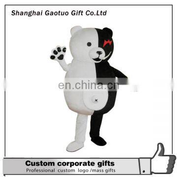 promotional custom black and white cat advertising costume for adult wearing