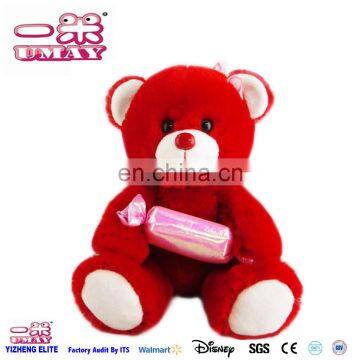 Red bear with candy plush 0500 candy toy Shenzhen toy factory