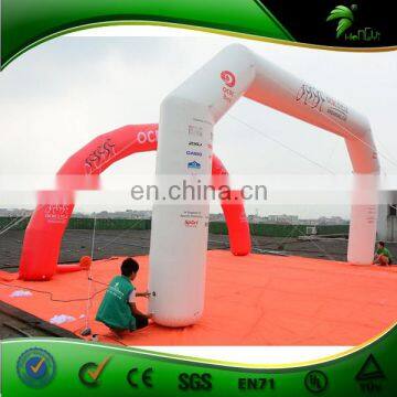 PVC 0.9MM Sealed Air Inflatable Arch, U Shaped White Arch Door With Brand Printing photo-5