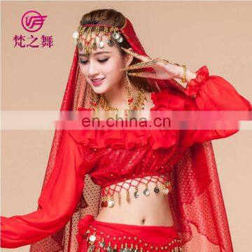 Indian Dance Tops Belly Dance Tops Tribal Dance Top Long Sleeves Belly Dance Tops S-3068# photo-4