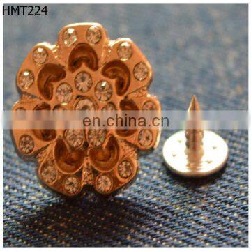 Fashion rhinestone round metal button