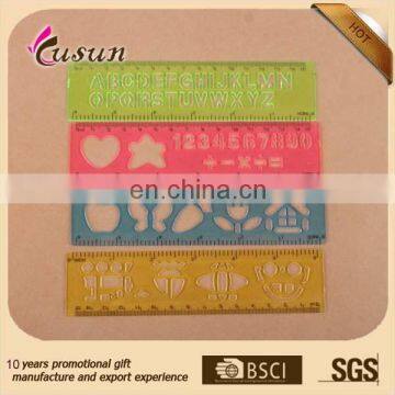 Various patterns 15cm KIDS Drawing Plastic Stencil Ruler