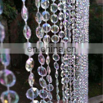 3.6 meters length Iridescent Crystal Beaded Curtain for Wedding backdrop