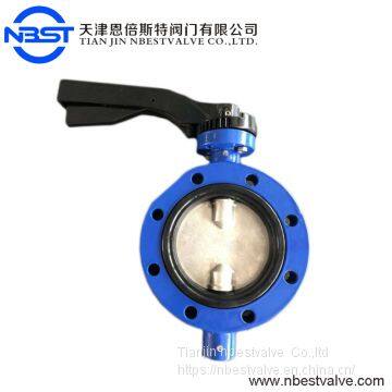 Aluminum Alloy Body Lever Wafer Butterfly Valve Worm Gear DN100 D71X-10L