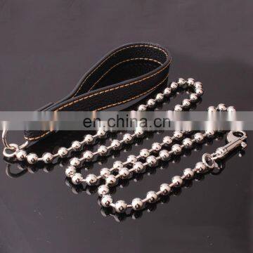 Factory Direct 10mm Large Pet Dog Leash Leather Stainless Steel Chain Leash photo-2