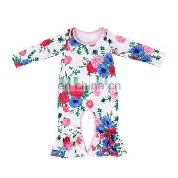 Wholesale Baby Clothes Romper Long Sleeve 100% Cotton Ruffle Baby Romper photo-3