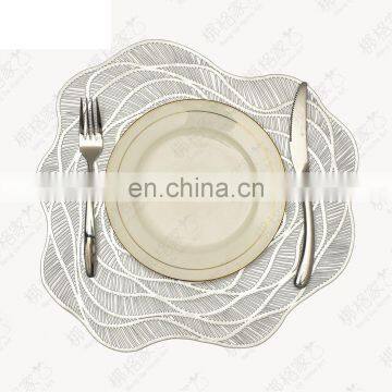 INS Creative flowers and roses gold stamp hollow-out heat insulation mat PVC table mat plate mat